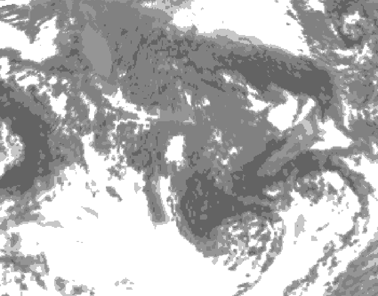 GDPS total cloud 048 hour forecast chart for Canada based on 2025/10/20 0000Z data