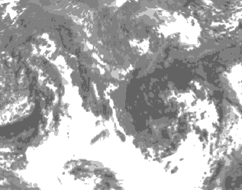 GDPS total cloud 096 hour forecast chart for Canada based on 2025/10/20 0000Z data