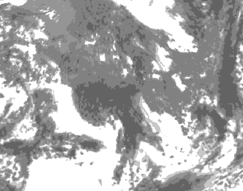 GDPS total cloud 192 hour forecast chart for Canada based on 2025/10/20 0000Z data