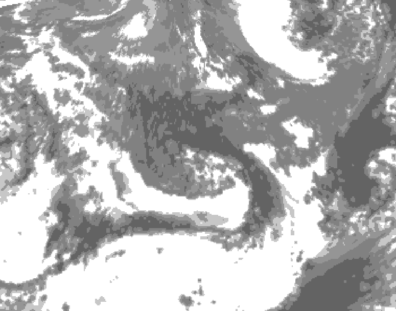 GDPS total cloud 216 hour forecast chart for Canada based on 2025/10/20 0000Z data
