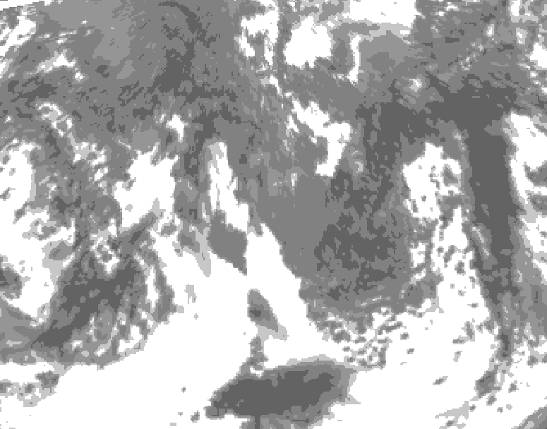 GDPS total cloud 108 hour forecast chart for Canada based on 2025/10/20 1200Z data