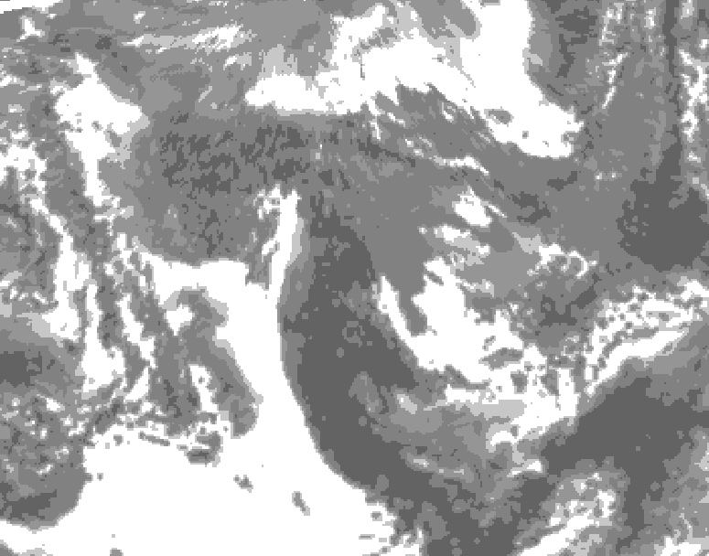 GDPS total cloud 192 hour forecast chart for Canada based on 2025/10/20 1200Z data