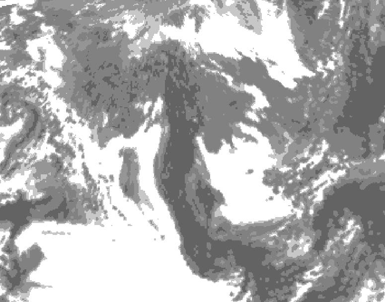 GDPS total cloud 204 hour forecast chart for Canada based on 2025/10/20 1200Z data