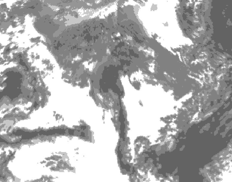 GDPS total cloud 228 hour forecast chart for Canada based on 2025/10/20 1200Z data