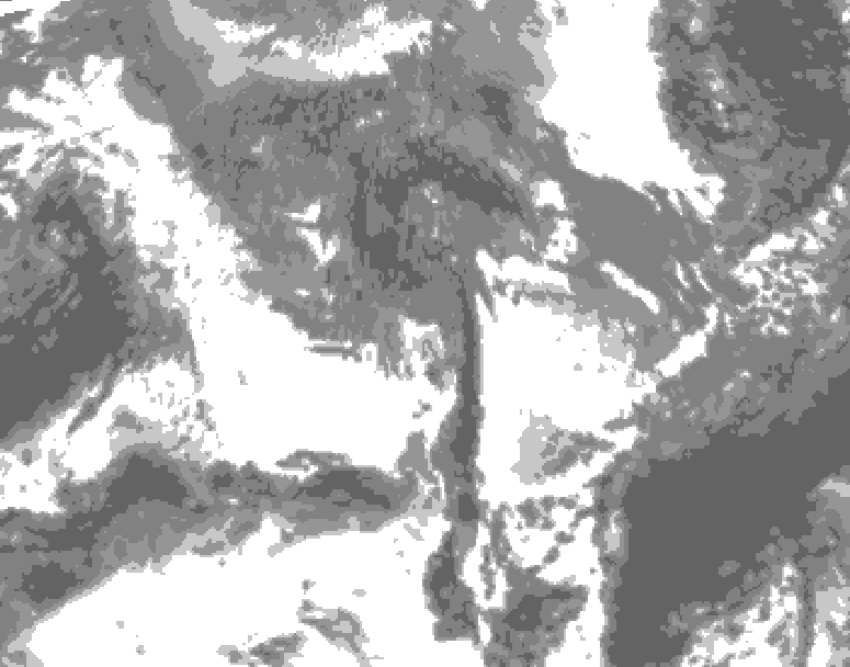 GDPS total cloud 240 hour forecast chart for Canada based on 2025/10/20 1200Z data