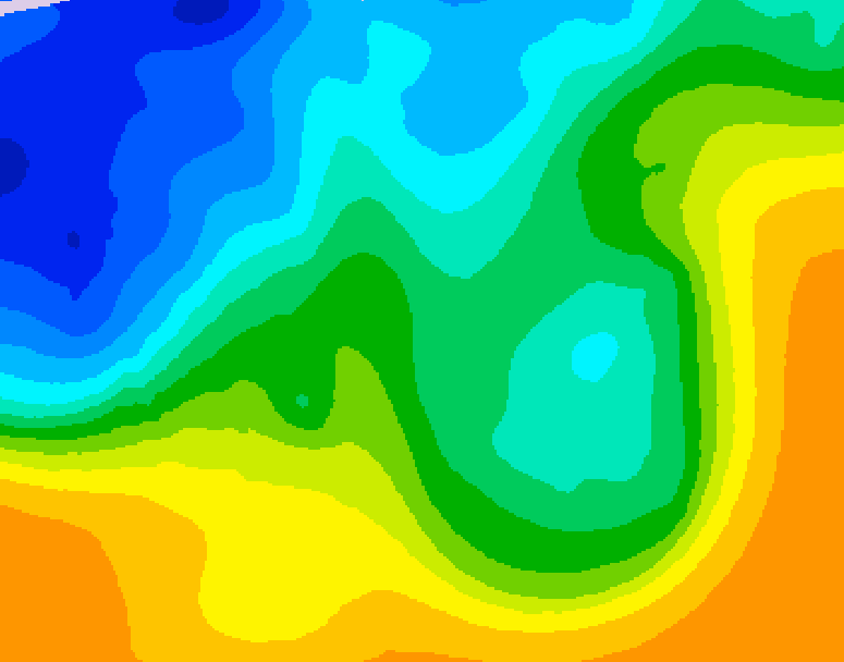 GDPS 500 millibar geopotential height 072 hour forecast chart for Canada based on 2025/10/21 0000Z data