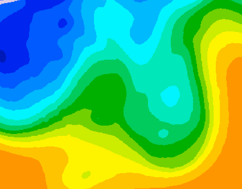 GDPS 500 millibar geopotential height 084 hour forecast chart for Canada based on 2025/10/21 0000Z data
