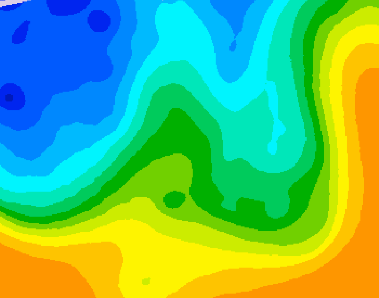 GDPS 500 millibar geopotential height 096 hour forecast chart for Canada based on 2025/10/21 0000Z data