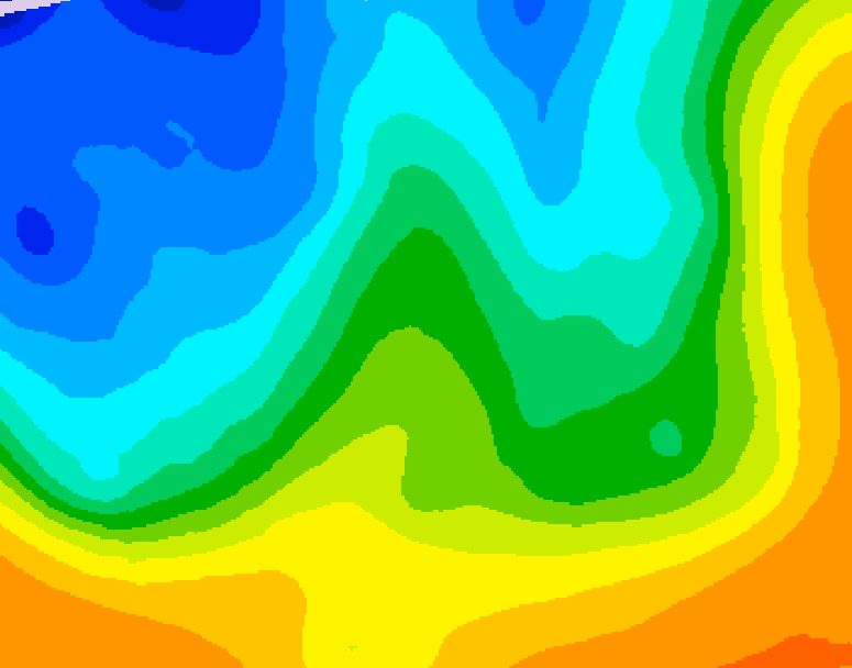 GDPS 500 millibar geopotential height 108 hour forecast chart for Canada based on 2025/10/21 0000Z data