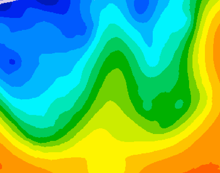 GDPS 500 millibar geopotential height 120 hour forecast chart for Canada based on 2025/10/21 0000Z data