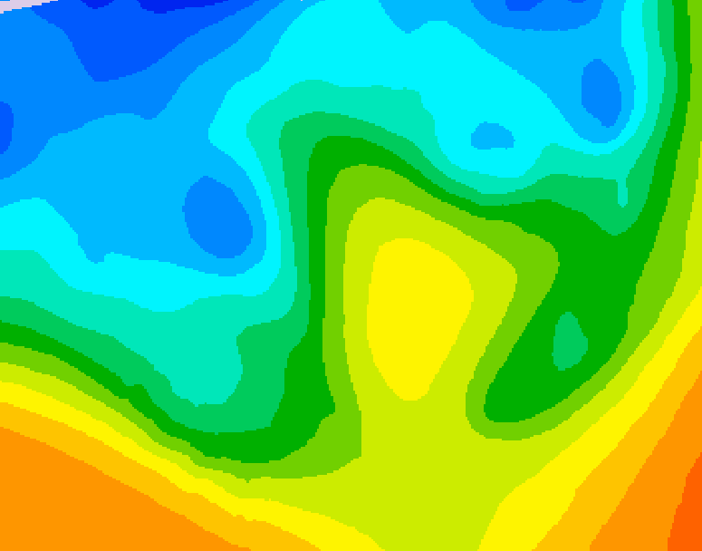 GDPS 500 millibar geopotential height 180 hour forecast chart for Canada based on 2025/10/21 0000Z data