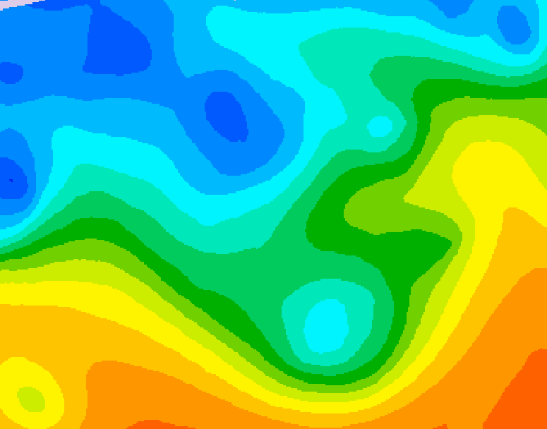 GDPS 500 millibar geopotential height 012 hour forecast chart for Canada based on 2025/10/21 1200Z data