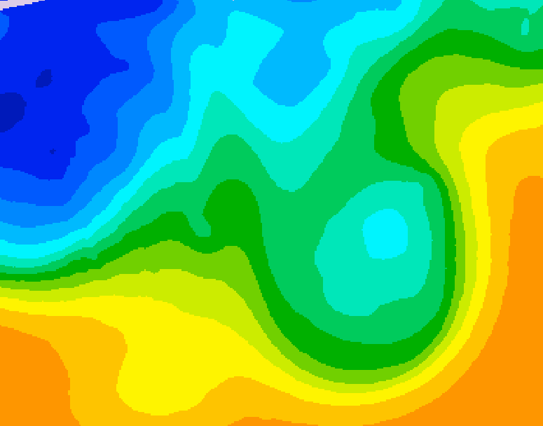 GDPS 500 millibar geopotential height 060 hour forecast chart for Canada based on 2025/10/21 1200Z data
