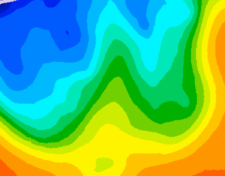 GDPS 500 millibar geopotential height 108 hour forecast chart for Canada based on 2025/10/21 1200Z data