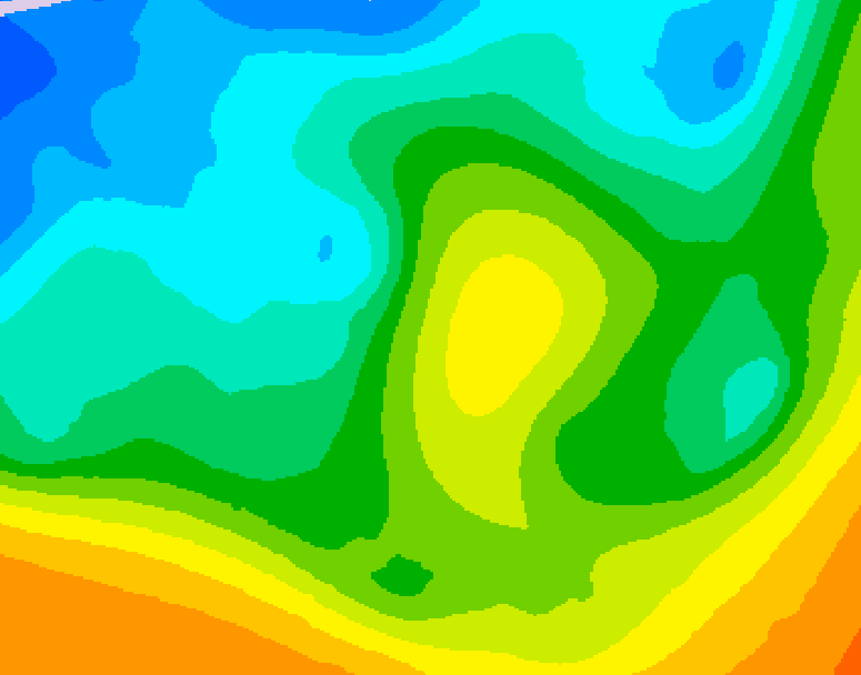 GDPS 500 millibar geopotential height 180 hour forecast chart for Canada based on 2025/10/21 1200Z data