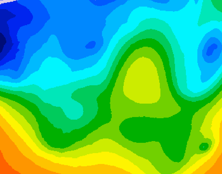 GDPS 500 millibar geopotential height 222 hour forecast chart for Canada based on 2025/10/21 1200Z data