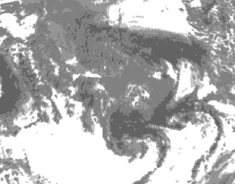 GDPS total cloud 018 hour forecast chart for Canada based on 2025/10/21 0000Z data