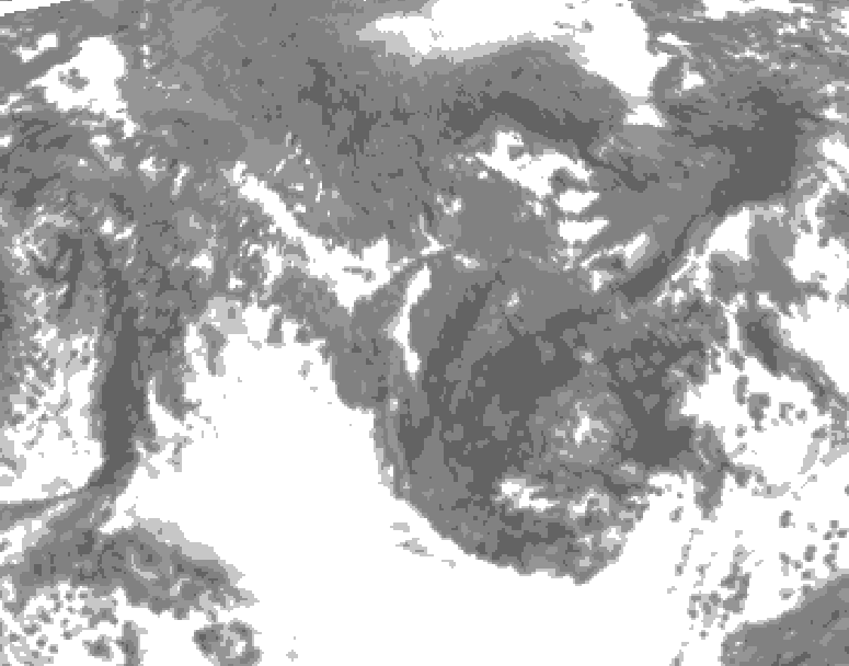 GDPS total cloud 042 hour forecast chart for Canada based on 2025/10/21 0000Z data