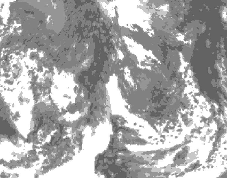 GDPS total cloud 120 hour forecast chart for Canada based on 2025/10/21 0000Z data