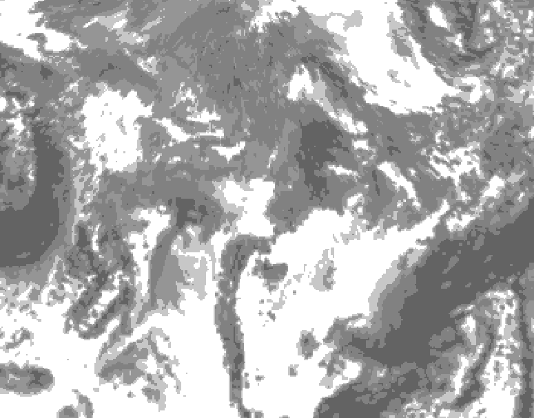 GDPS total cloud 228 hour forecast chart for Canada based on 2025/10/21 0000Z data