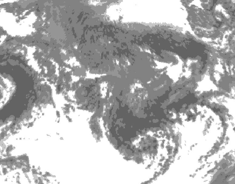 GDPS total cloud 012 hour forecast chart for Canada based on 2025/10/21 1200Z data