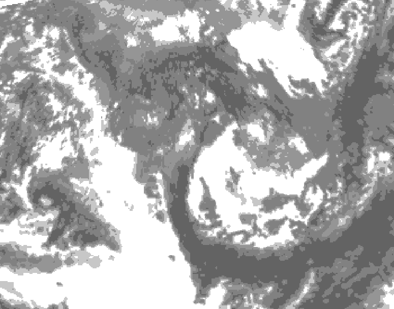 GDPS total cloud 192 hour forecast chart for Canada based on 2025/10/21 1200Z data