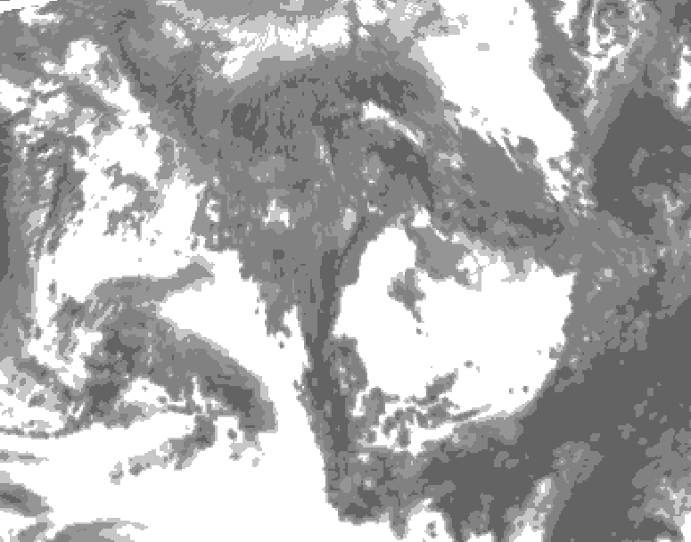 GDPS total cloud 204 hour forecast chart for Canada based on 2025/10/21 1200Z data