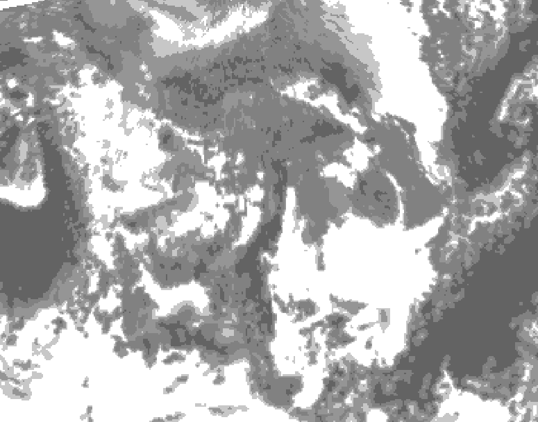 GDPS total cloud 222 hour forecast chart for Canada based on 2025/10/21 1200Z data