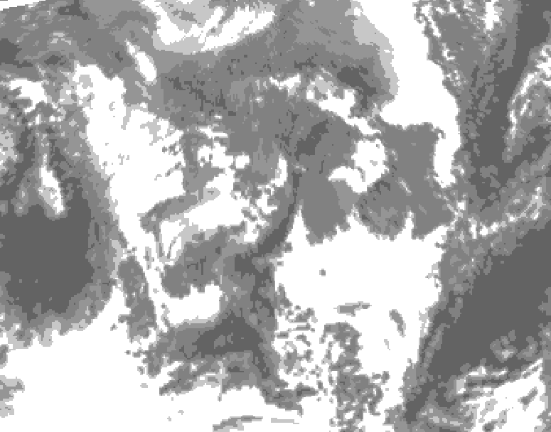 GDPS total cloud 228 hour forecast chart for Canada based on 2025/10/21 1200Z data