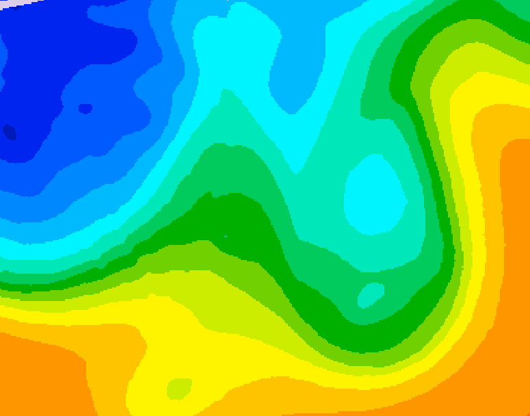 GDPS 500 millibar geopotential height 060 hour forecast chart for Canada based on 2025/10/22 0000Z data
