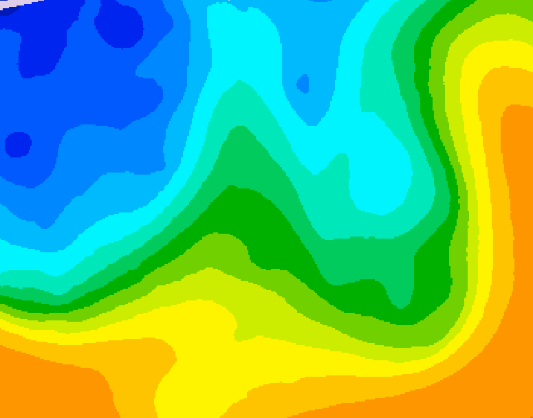 GDPS 500 millibar geopotential height 072 hour forecast chart for Canada based on 2025/10/22 0000Z data
