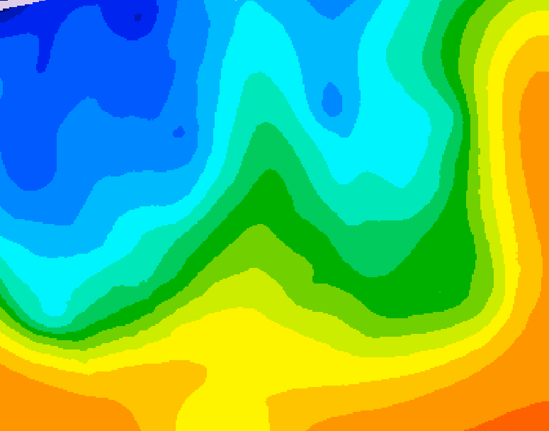GDPS 500 millibar geopotential height 084 hour forecast chart for Canada based on 2025/10/22 0000Z data