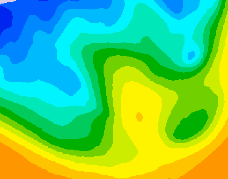 GDPS 500 millibar geopotential height 144 hour forecast chart for Canada based on 2025/10/22 0000Z data