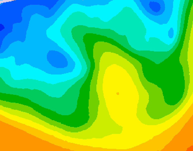 GDPS 500 millibar geopotential height 156 hour forecast chart for Canada based on 2025/10/22 0000Z data