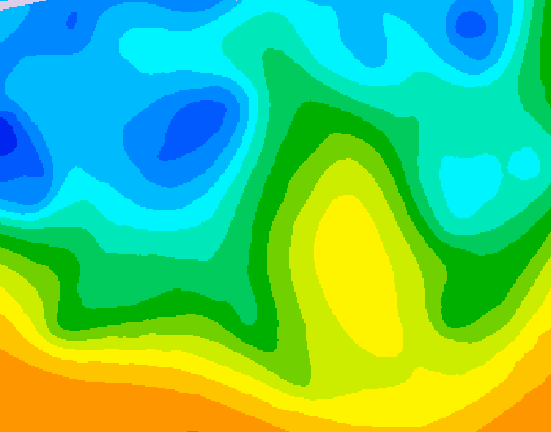 GDPS 500 millibar geopotential height 180 hour forecast chart for Canada based on 2025/10/22 0000Z data
