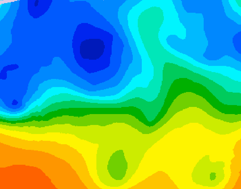 GDPS 500 millibar geopotential height 234 hour forecast chart for Canada based on 2025/10/22 0000Z data