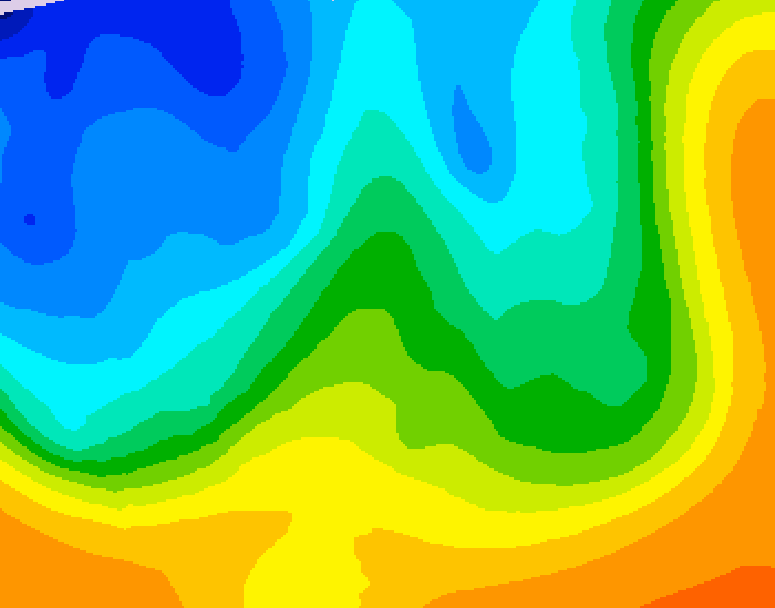 GDPS 500 millibar geopotential height 072 hour forecast chart for Canada based on 2025/10/22 1200Z data