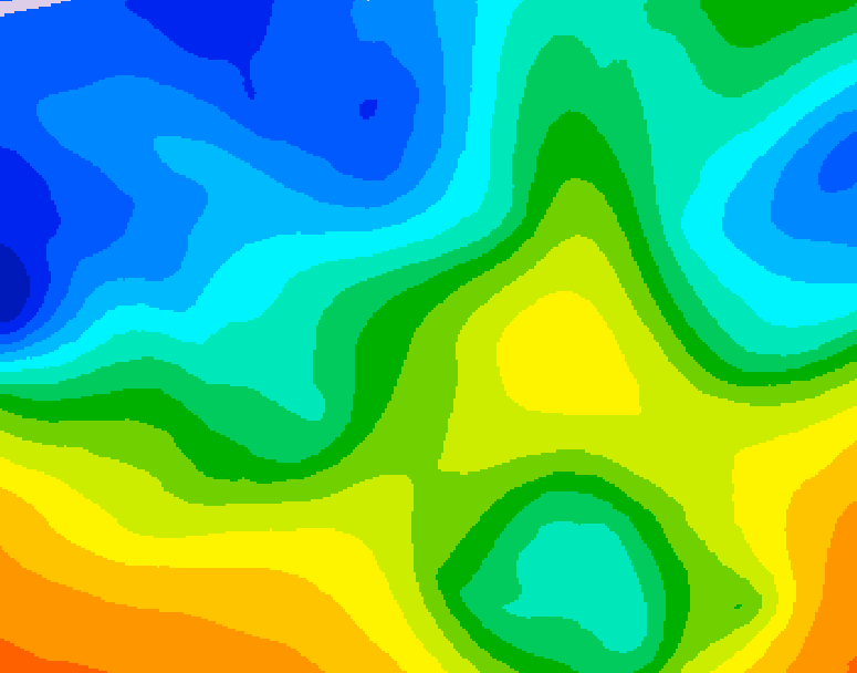 GDPS 500 millibar geopotential height 198 hour forecast chart for Canada based on 2025/10/22 1200Z data