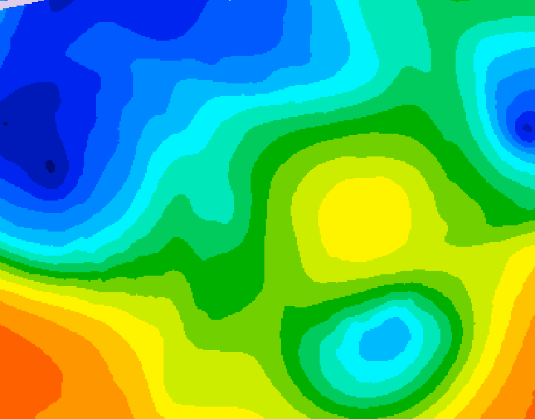GDPS 500 millibar geopotential height 222 hour forecast chart for Canada based on 2025/10/22 1200Z data