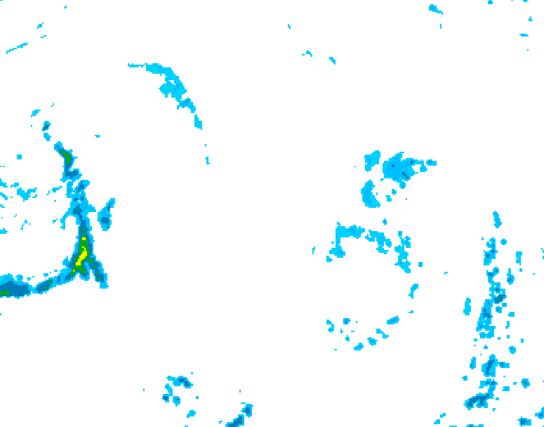 GDPS precipitation 036 hour forecast chart for Canada based on 2025/10/22 1200Z data