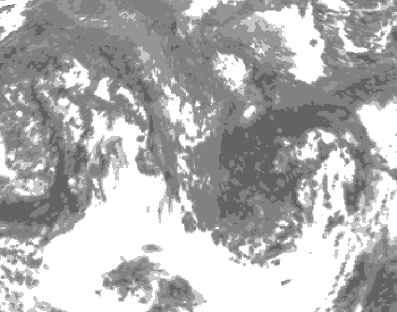 GDPS total cloud 048 hour forecast chart for Canada based on 2025/10/22 0000Z data