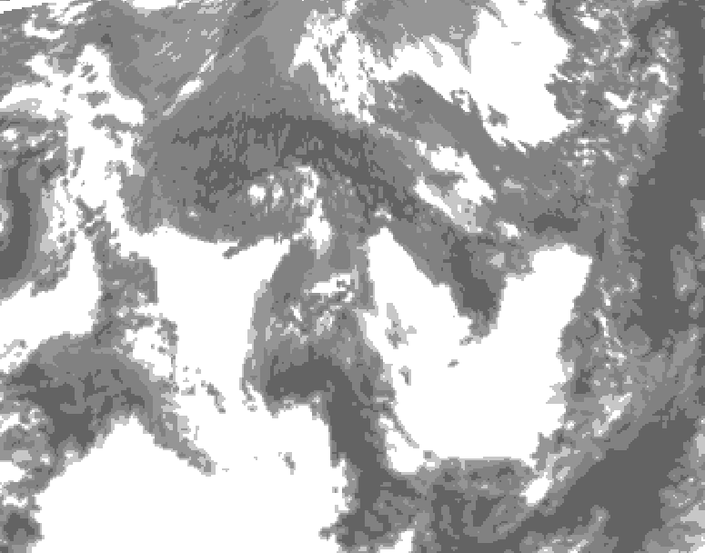 GDPS total cloud 168 hour forecast chart for Canada based on 2025/10/22 0000Z data