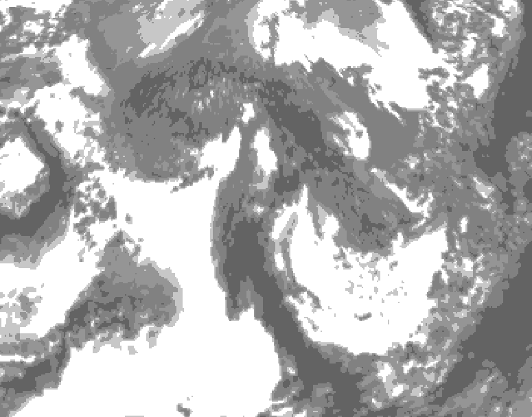 GDPS total cloud 180 hour forecast chart for Canada based on 2025/10/22 0000Z data