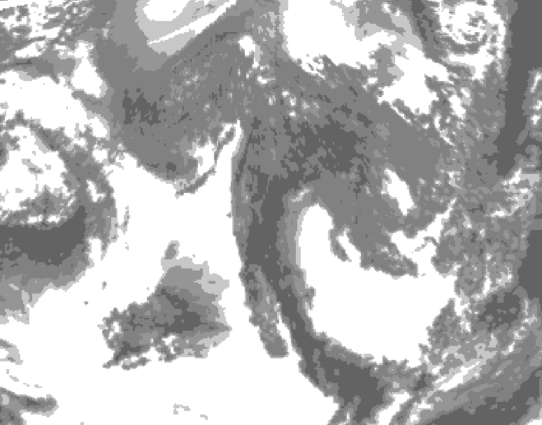 GDPS total cloud 192 hour forecast chart for Canada based on 2025/10/22 0000Z data