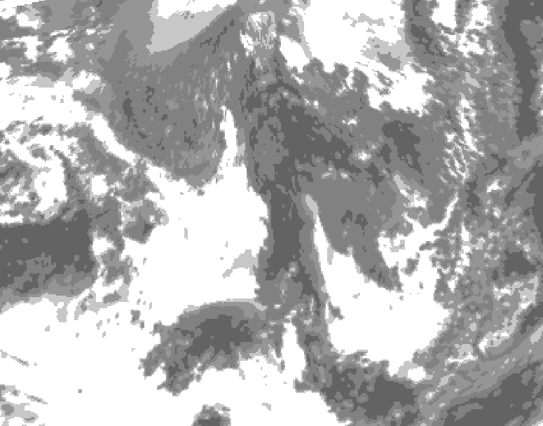 GDPS total cloud 204 hour forecast chart for Canada based on 2025/10/22 0000Z data