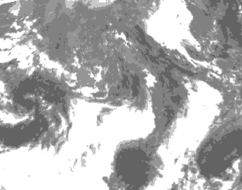 GDPS total cloud 240 hour forecast chart for Canada based on 2025/10/22 0000Z data
