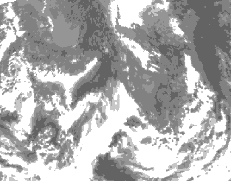 GDPS total cloud 084 hour forecast chart for Canada based on 2025/10/22 1200Z data