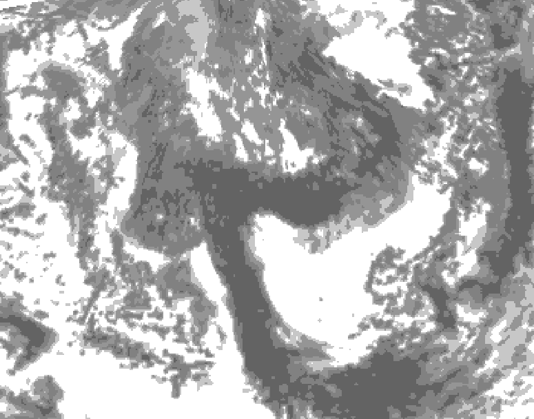 GDPS total cloud 132 hour forecast chart for Canada based on 2025/10/22 1200Z data