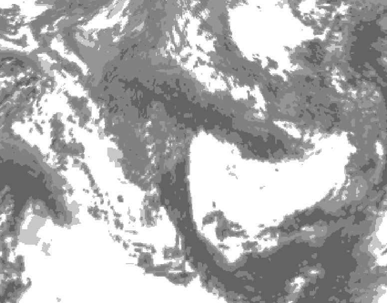 GDPS total cloud 156 hour forecast chart for Canada based on 2025/10/22 1200Z data