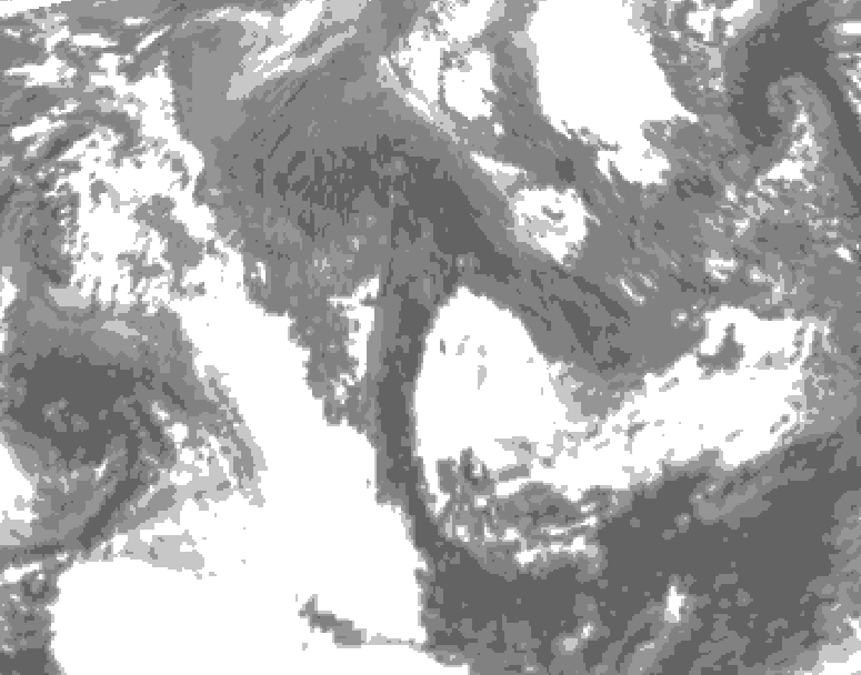 GDPS total cloud 168 hour forecast chart for Canada based on 2025/10/22 1200Z data